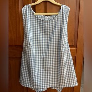 SHEIN Blue and White Checkered Top